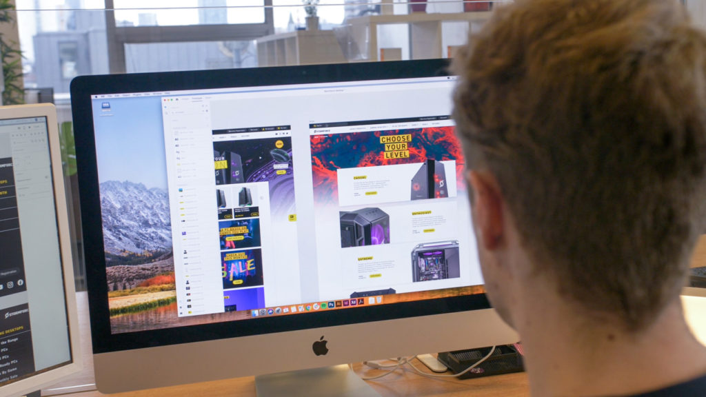 Designer creating a website in Adobe XD