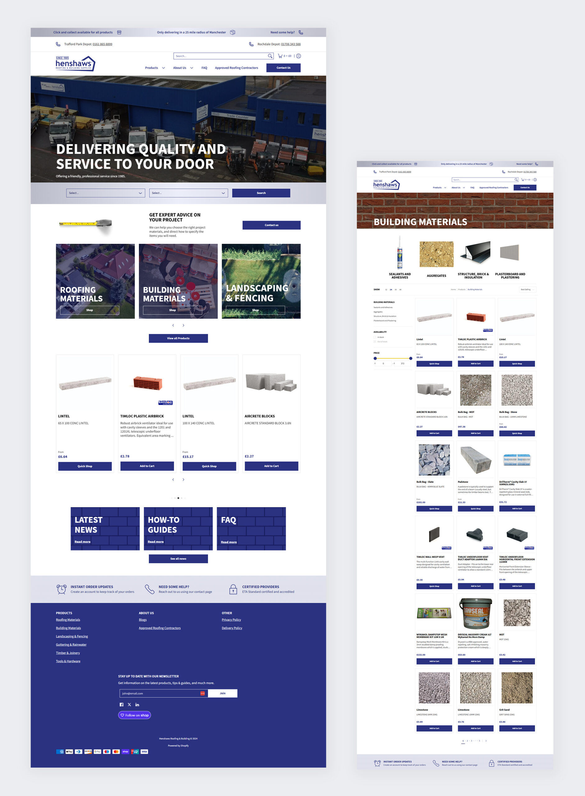 Henshaws Shopify Website Development 1