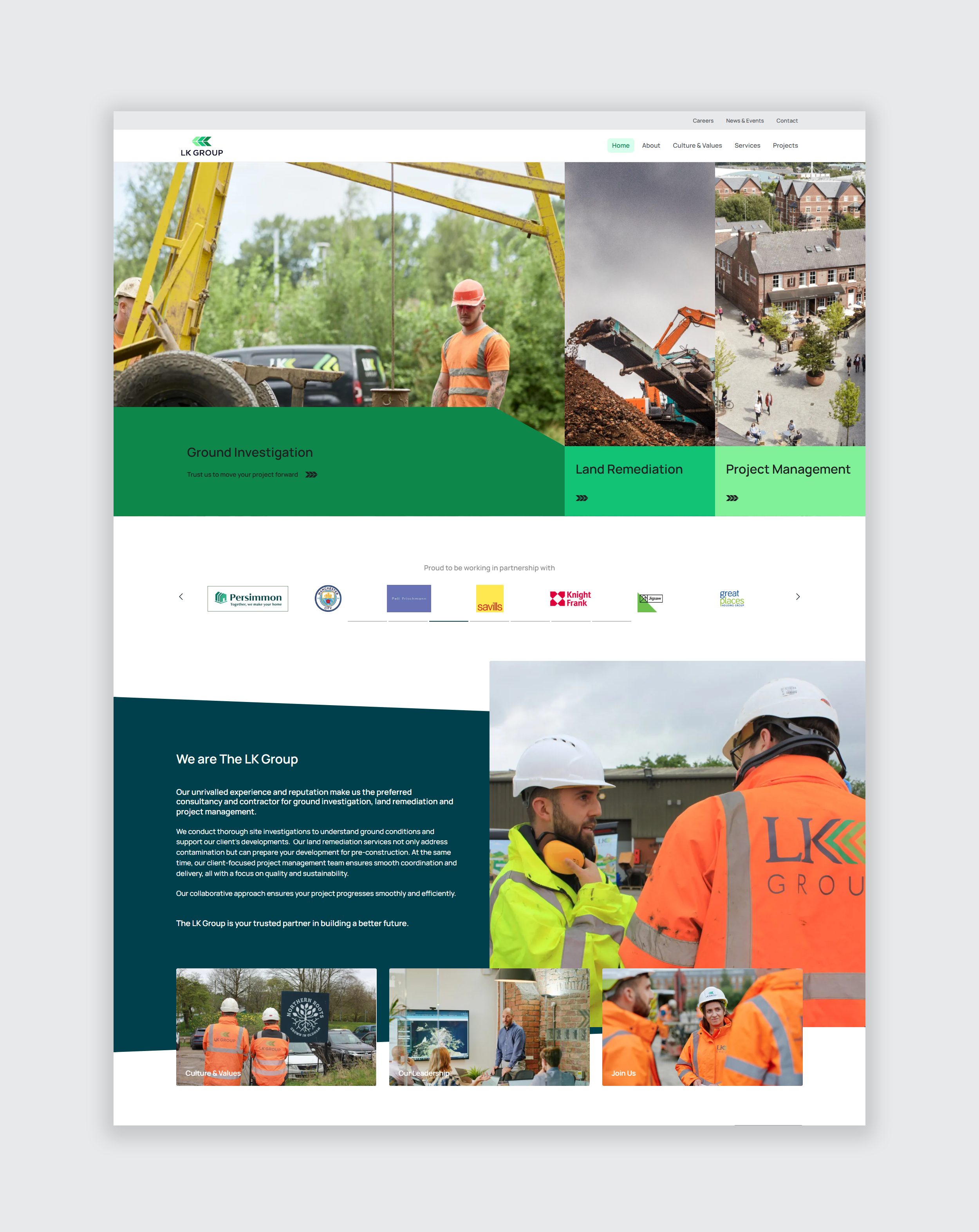 The LK Group | Construction website design 2